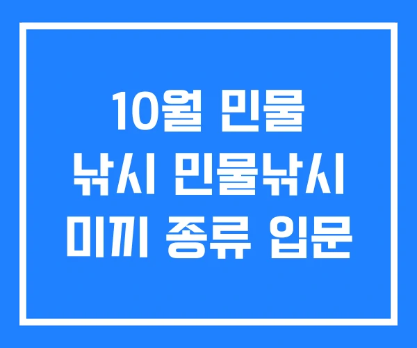 10월 민물 낚시 민물낚시 미끼 종류 입문