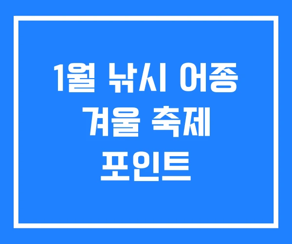 1월 낚시 어종 겨울 축제 포인트