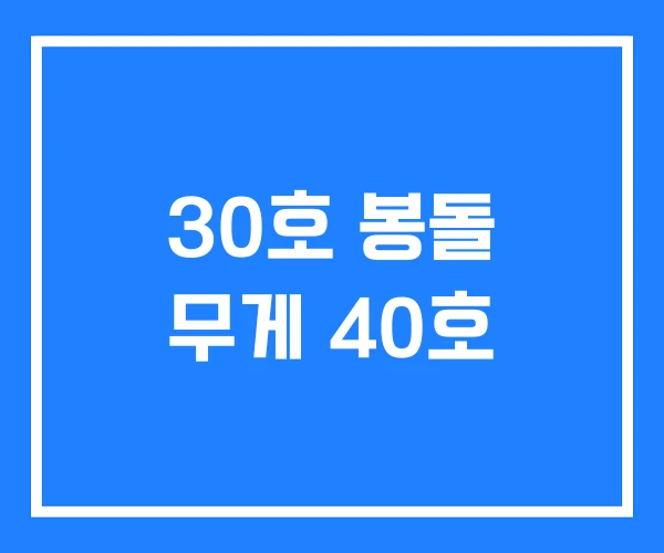 30호 봉돌 무게 40호 30호 봉돌 무게 40호