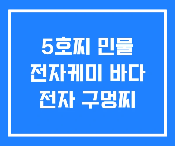 5호찌 민물 전자케미 바다 전자 구멍찌