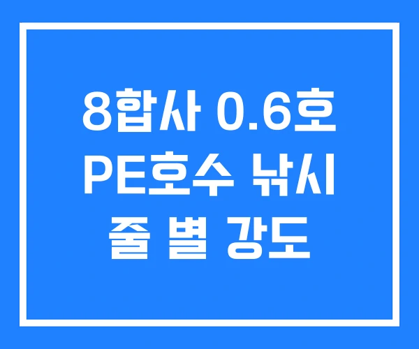 8합사 0.6호 PE호수 낚시 줄 별 강도 8합사 0.6호 PE호수 낚시 줄 별 강도