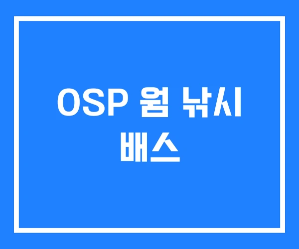 OSP 웜 낚시 배스