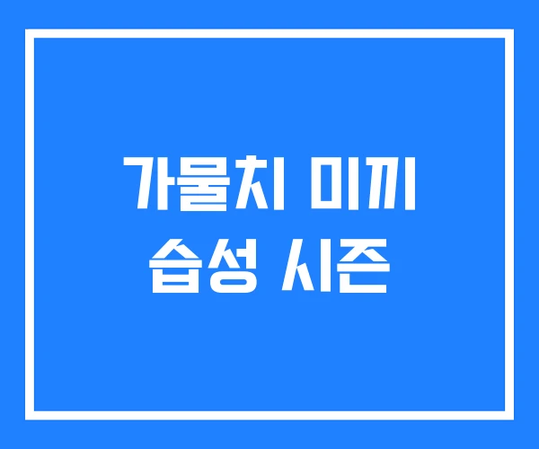가물치 미끼 습성 시즌
