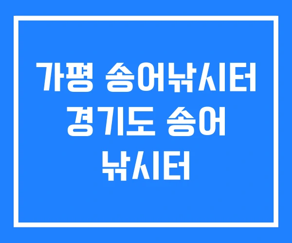 가평 송어낚시터 경기도 송어 낚시터