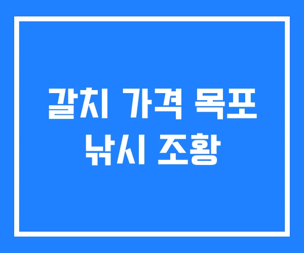 갈치 가격 목포 낚시 조황 갈치 가격 목포 낚시 조황