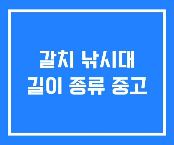 갈치 낚시대 길이 종류 중고