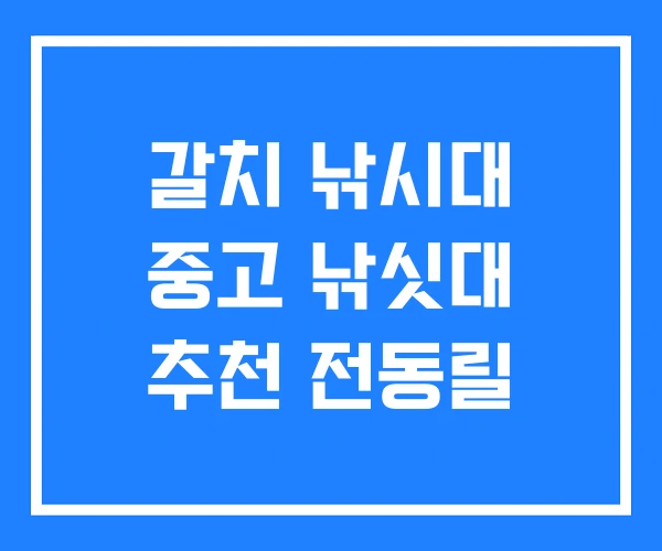 갈치 낚시대 중고 낚싯대 추천 전동릴