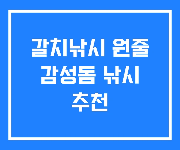 갈치낚시 원줄 감성돔 낚시 추천