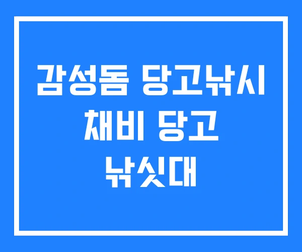 감성돔 당고낚시 채비 당고 낚싯대
