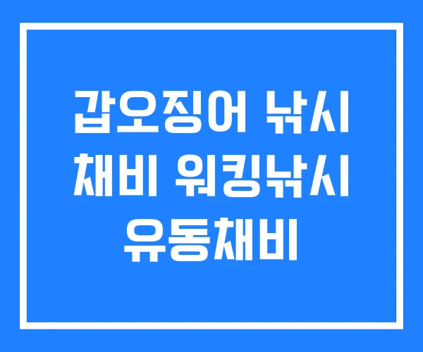 갑오징어 낚시 채비 워킹낚시 유동채비