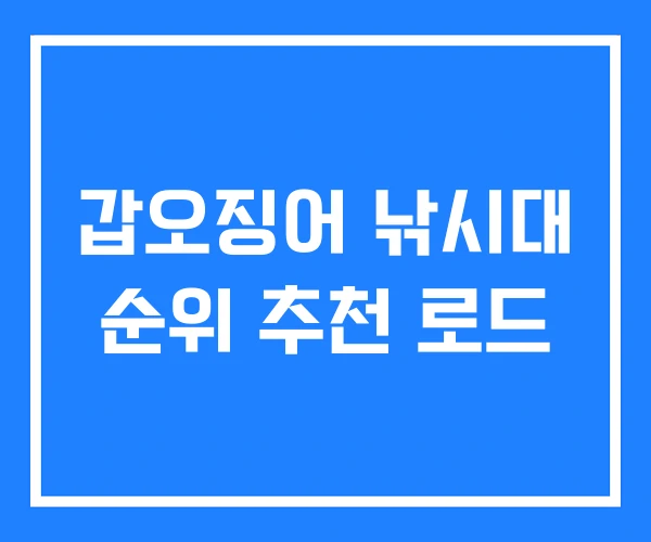 갑오징어 낚시대 순위 추천 로드