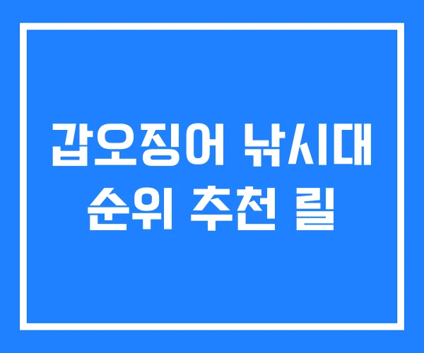 갑오징어 낚시대 순위 추천 릴 갑오징어 낚시대 순위 추천 릴