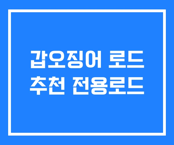 갑오징어 로드 추천 전용로드