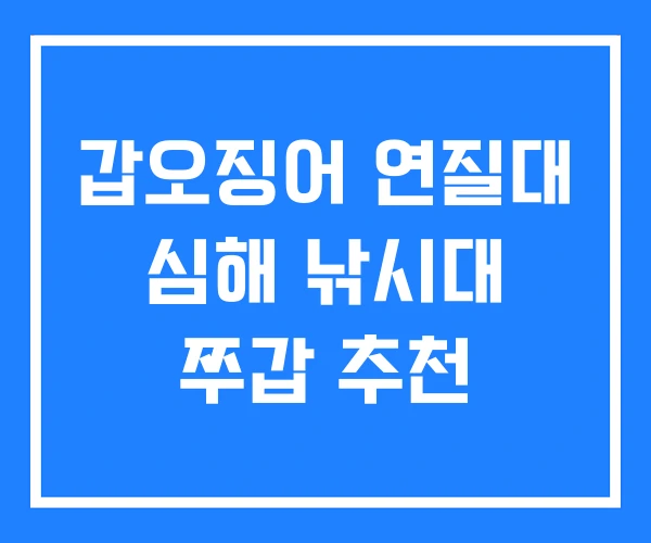 갑오징어 연질대 심해 낚시대 쭈갑 추천