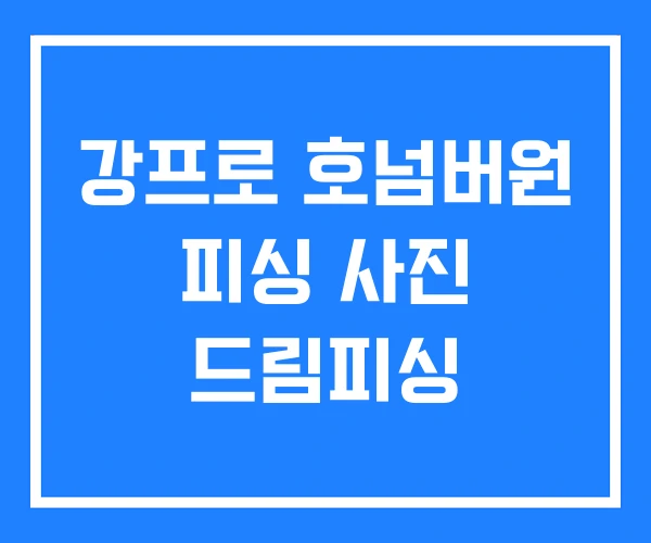 강프로 호넘버원 피싱 사진 드림피싱