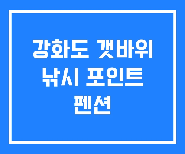 강화도 갯바위 낚시 포인트 펜션 강화도 갯바위 낚시 포인트 펜션