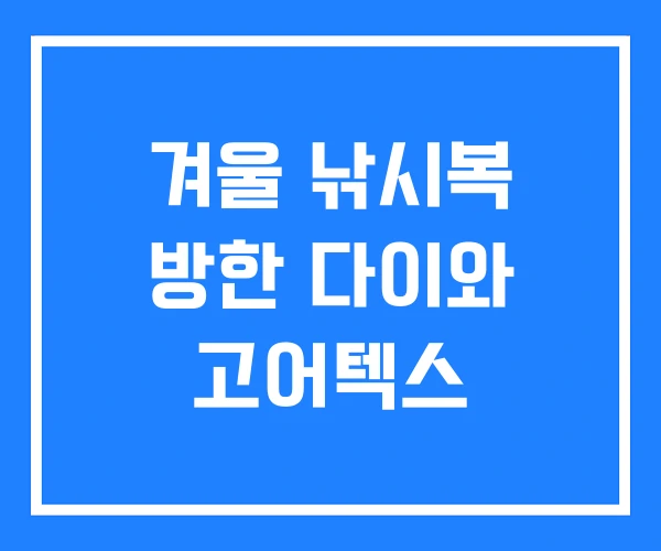 겨울 낚시복 방한 다이와 고어텍스