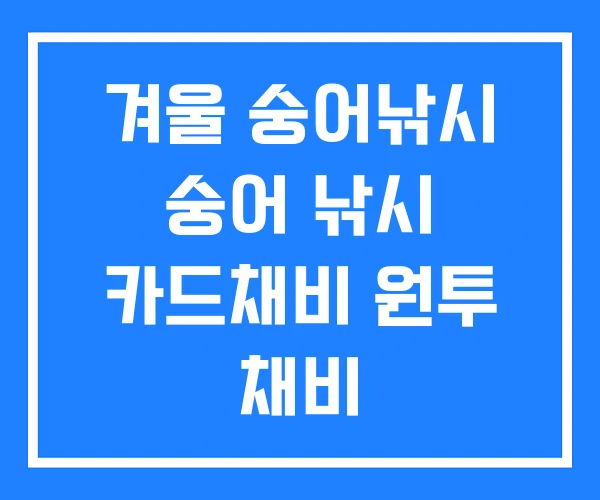 겨울 숭어낚시 숭어 낚시 카드채비 원투 채비