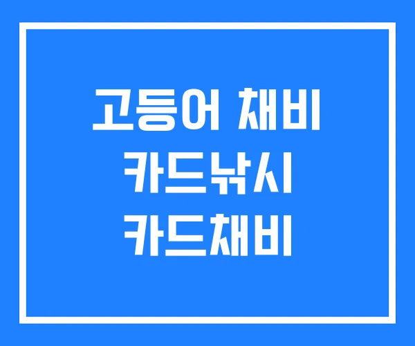 고등어 채비 카드낚시 카드채비
