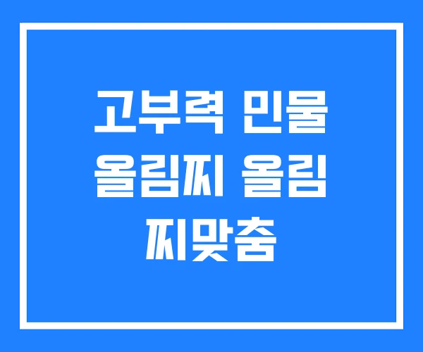 고부력 민물 올림찌 올림 찌맞춤