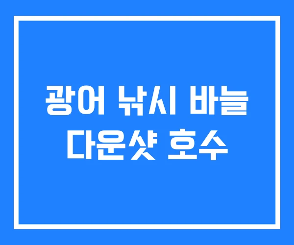 광어 낚시 바늘 다운샷 호수 광어 낚시 바늘 다운샷 호수