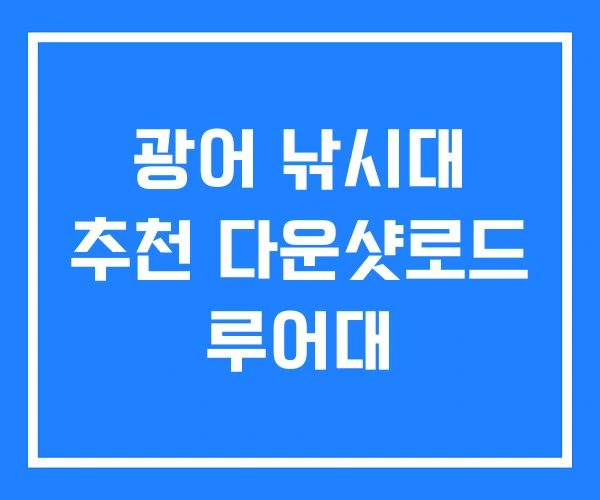 광어 낚시대 추천 다운샷로드 루어대 광어 낚시대 추천 다운샷로드 루어대