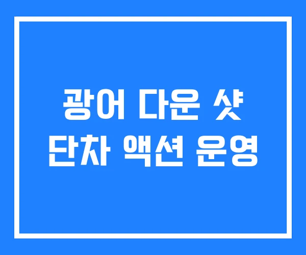 광어 다운 샷 단차 액션 운영