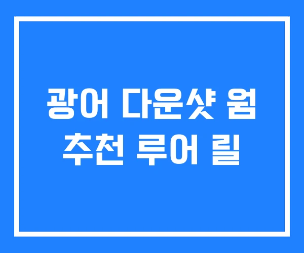 광어 다운샷 웜 추천 루어 릴 광어 다운샷 웜 추천 루어 릴