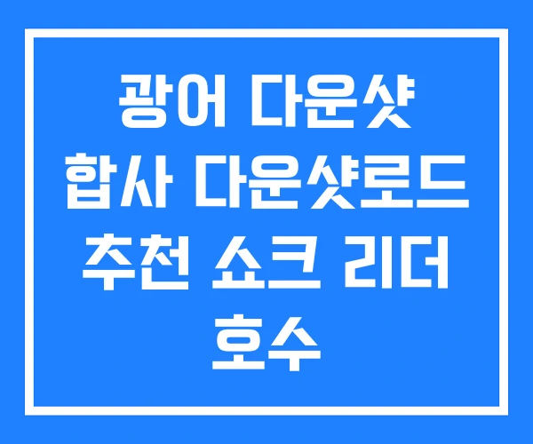 광어 다운샷 합사 다운샷로드 추천 쇼크 리더 호수