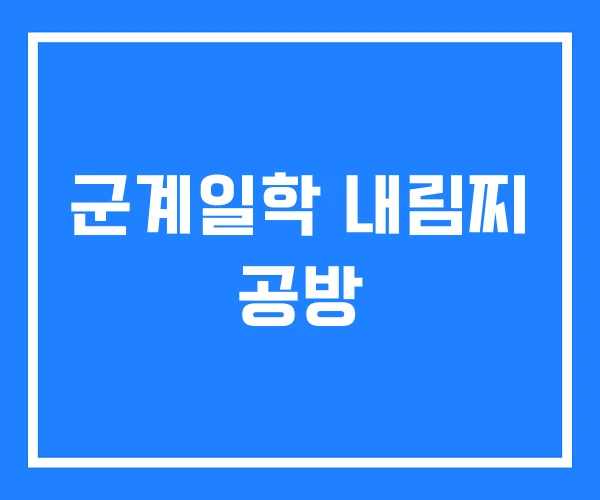 군계일학 내림찌 공방