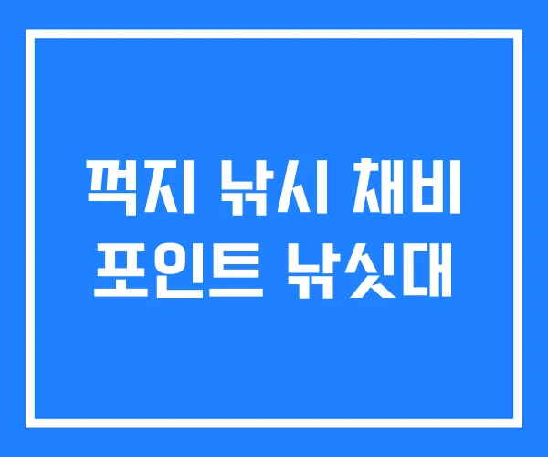 꺽지 낚시 채비 포인트 낚싯대 꺽지 낚시 채비 포인트 낚싯대