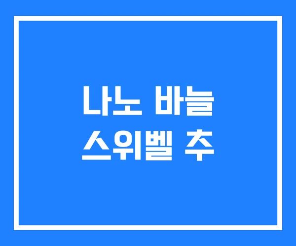 나노 바늘 스위벨 추 나노 바늘 스위벨 추