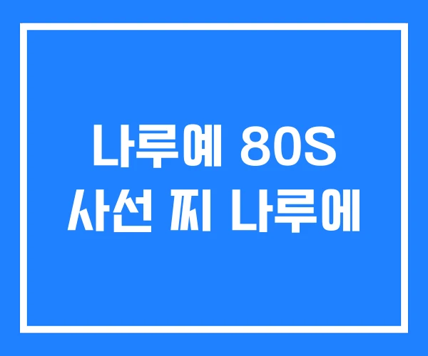 나루예 80S 사선 찌 나루에