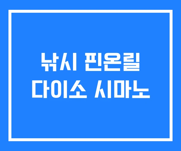 낚시 핀온릴 다이소 시마노