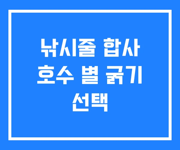 낚시줄 합사 호수 별 굵기 선택