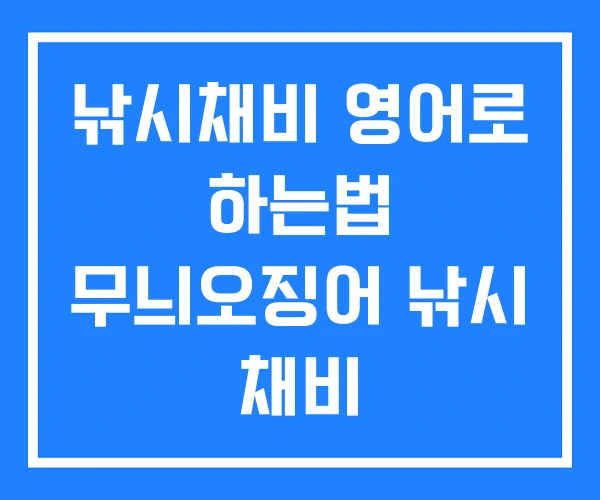 낚시채비 영어로 하는법 무늬오징어 낚시 채비