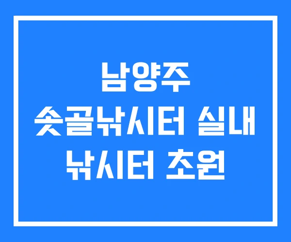 남양주 솟골낚시터 실내 낚시터 초원