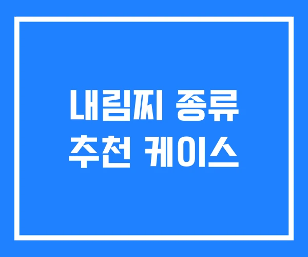 내림찌 종류 추천 케이스