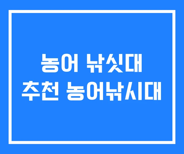 농어 낚싯대 추천 농어낚시대 농어 낚싯대 추천 농어낚시대