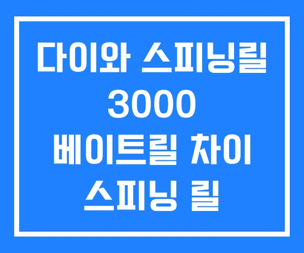 다이와 스피닝릴 3000 베이트릴 차이 스피닝 릴