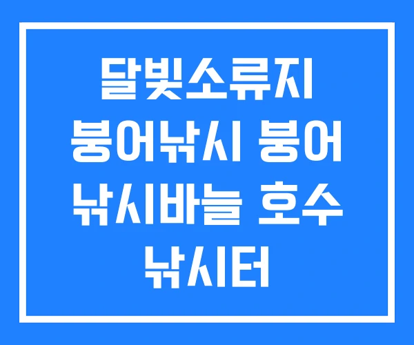 달빛소류지 붕어낚시 붕어 낚시바늘 호수 낚시터