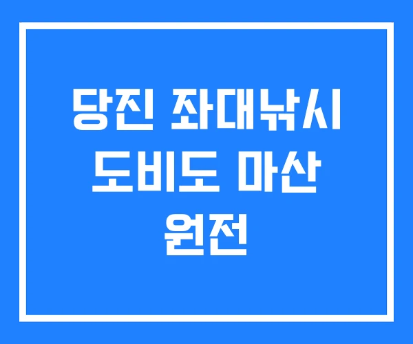 당진 좌대낚시 도비도 마산 원전