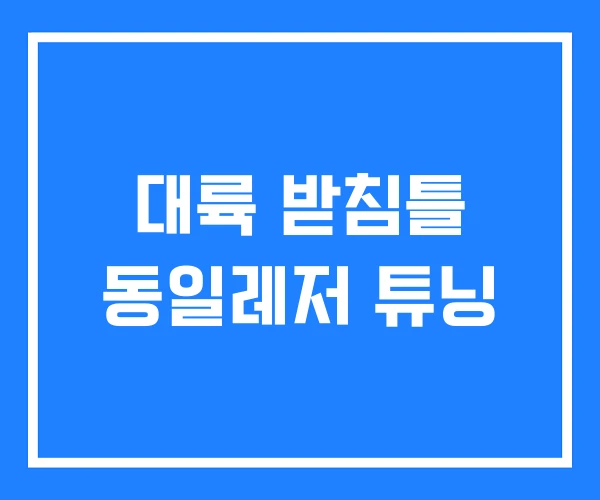 대륙 받침틀 동일레저 튜닝 대륙 받침틀 동일레저 튜닝