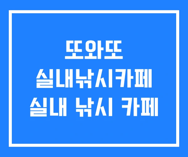 또와또 실내낚시카페 실내 낚시 카페