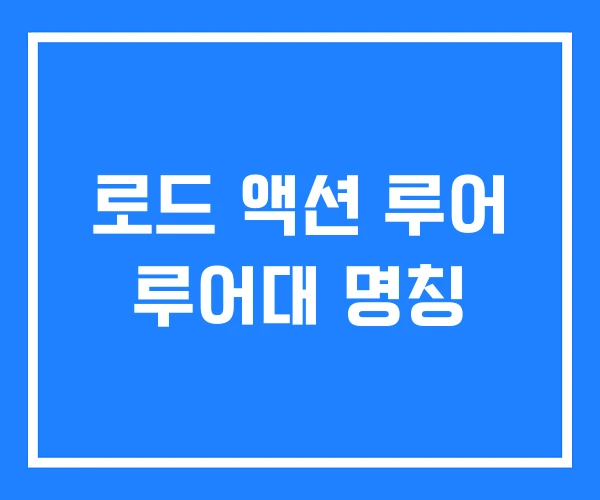 로드 액션 루어 루어대 명칭