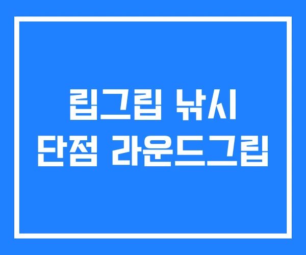 립그립 낚시 단점 라운드그립