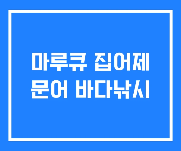 마루큐 집어제 문어 바다낚시