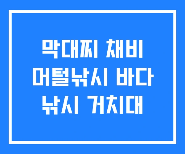 막대찌 채비 머털낚시 바다 낚시 거치대
