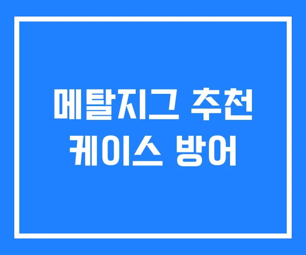 메탈지그 추천 케이스 방어