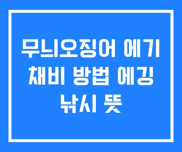 무늬오징어 에기 채비 방법 에깅 낚시 뜻